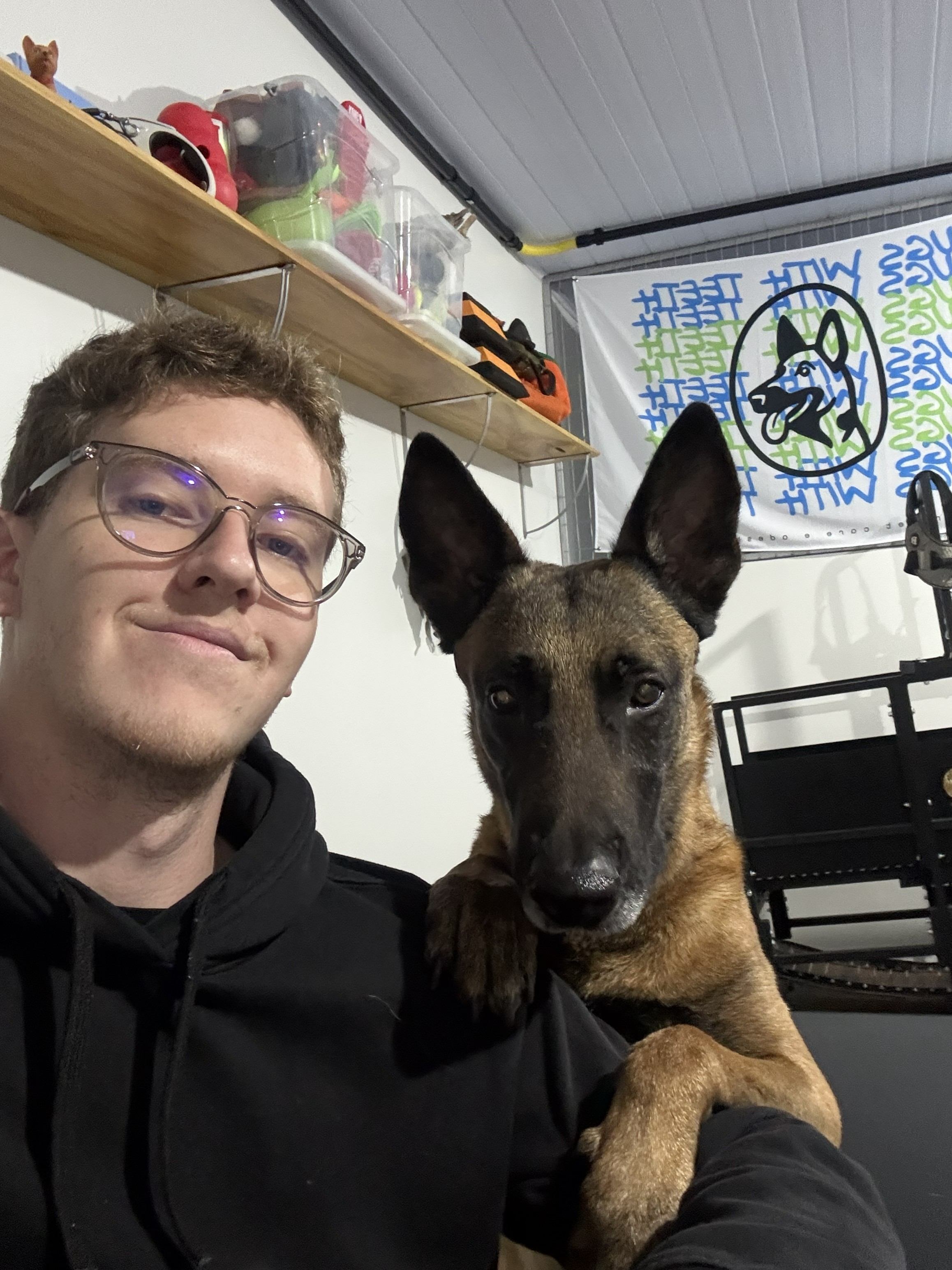 Eduardo Peccin e seu cão